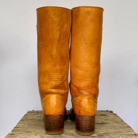 Sold FRYE Vintage Campus True Vintage Black Label Tall Square Toe Western Boots - Picture 5 of 10